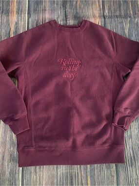 Adele Sweatshirt Size S MAROON Rolling In The Deep Heavyweight Crew Sweatshirt
